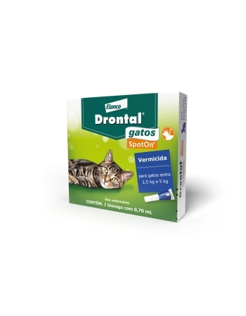 DRONTAL S.O 0,70 ML - GATOS 2,5 A 5,0KGS - 1 BISNAGA