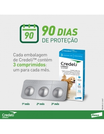 CREDELI TAB 900 MG (22 - 45KGS) - 03 DOSES